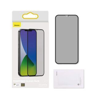 Baseus iPhone 12 Pro Max 0.3 mm Pantalla completa curvada Anti-peeping T-Glass (2pcs) Negro