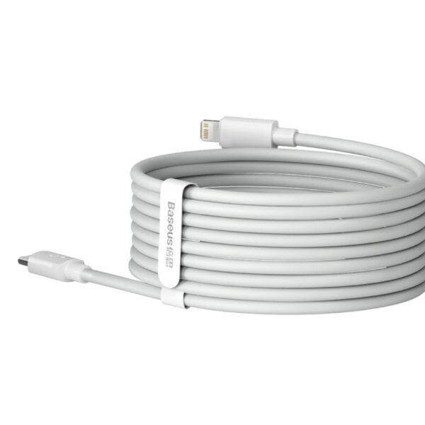 Cable de datos Tipo-C a Lightning Base 5A simple sabiduría 1.5m  blanco SET 2PZ.