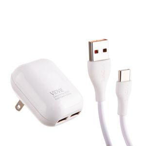 Cargador para pared con cable Tipo-C  VIDVIE