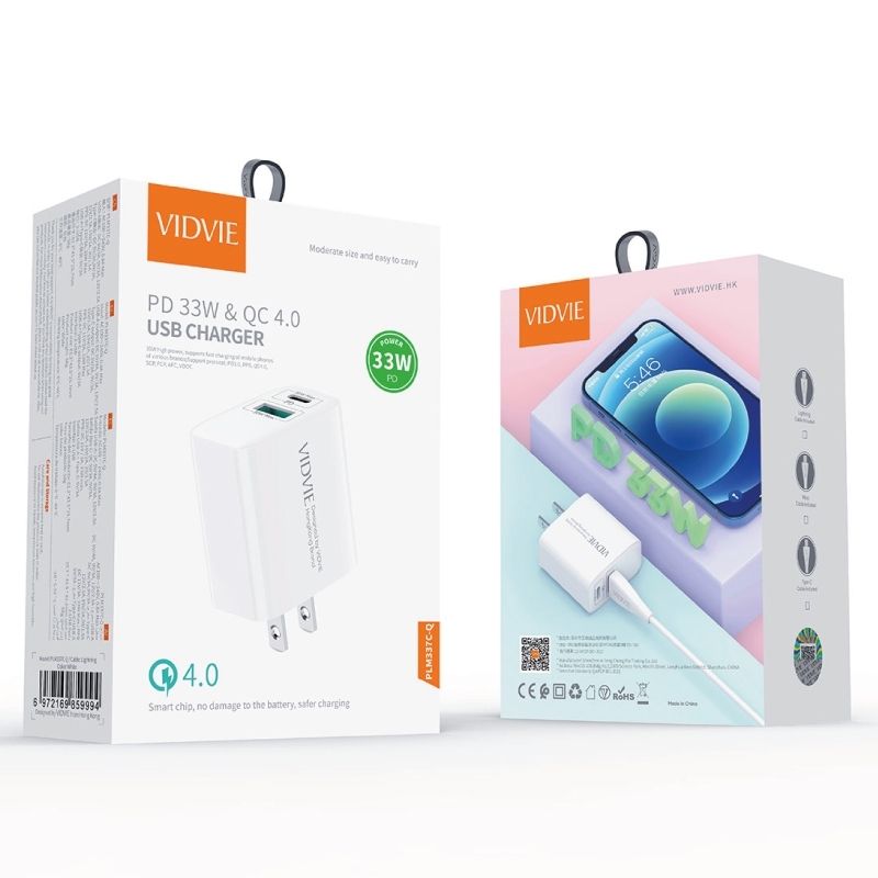 Cargador tipo c Vidvie PLM337C-Q/TC