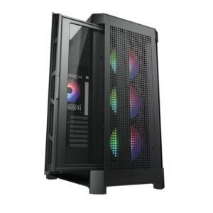 Case Cougar Gamer Airface PRO RGB vidrio templado Mid-Tower no incluye fuente de poder negro