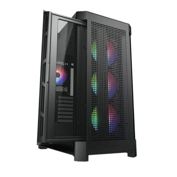 Case Cougar Gamer Airface PRO RGB vidrio templado Mid-Tower no incluye fuente de poder negro