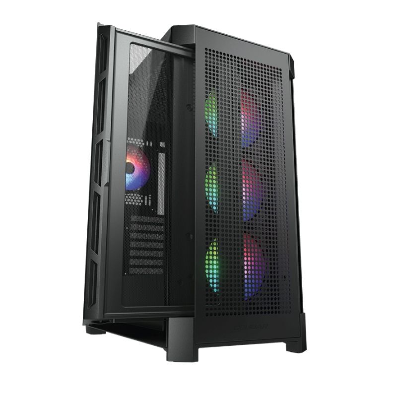 Case Cougar Gamer Airface PRO RGB vidrio templado Mid-Tower no incluye fuente de poder negro