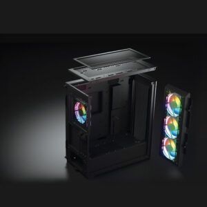 Case Cougar Gamer Airface PRO RGB vidrio templado Mid-Tower no incluye fuente de poder negro