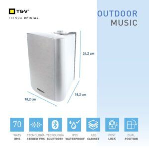 Parlante Thonet & Vander Fleck 9 bluetooth 90 watts RMS para exteriores varios colores