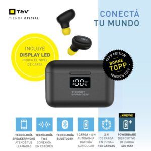 Audífono con micrófono Thonet & Vander Earbuds Bohne Topp TWS bluetooth schwarz