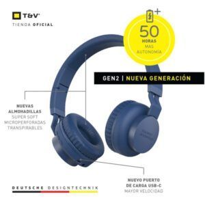 Audífono con micrófono Thonet & Vander Dauer inalámbrico - 3.5 mm blau