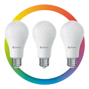 PAQUETE DE 3 FOCOS LED RGB CONTROLADO POR Wi-Fi 10W STEREN