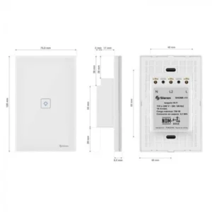 INTERRUPTOR (TOUCH) "SIMPLE" WiFi DE PARED. "CON NEUTRO" STEREN