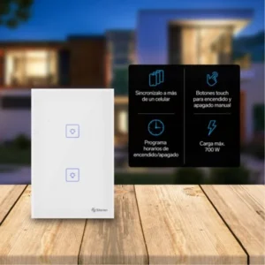 INTERRUPTOR (TOUCH) «DOBLE» WiFi DE PARED. «CON NEUTRO» STEREN