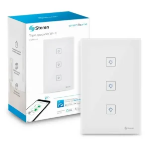 INTERRUPTOR (TOUCH) "TRIPLE" WiFi DE PARED. "CON NEUTRO" STEREN