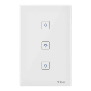 INTERRUPTOR (TOUCH) «TRIPLE» WiFi DE PARED. «CON NEUTRO» STEREN