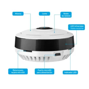 CAMARA INTERIOR WI-FI HD VISIÓN 360 STEREN