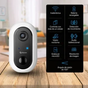 CAMARA DE SEGURIDAD WIFI FULL HD FIJA COON BATERIA STEREN