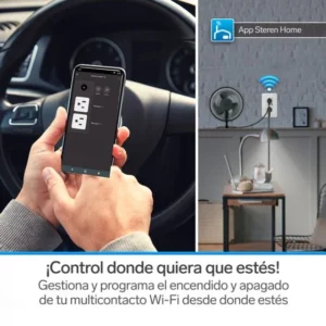 ENCHUFE DOBLE Wi-Fi* Y CARGADOS USB, CON PLACA PARA PARED