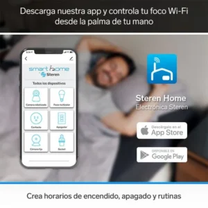 PAQUETE DE 3 FOCOS LED RGB CONTROLADO POR Wi-Fi 10W STEREN