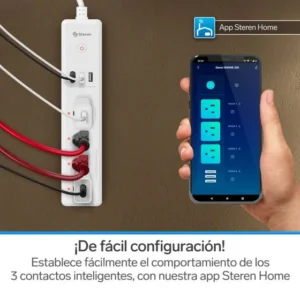 REGLETA SMART Wi-Fi* DE 4 SALIDASY TRIPLE CARGADOR USB STEREN