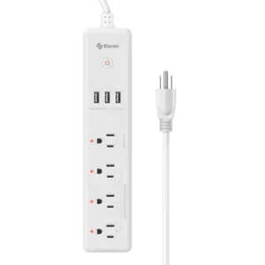 REGLETA SMART Wi-Fi* DE 4 SALIDASY TRIPLE CARGADOR USB STEREN