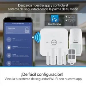 SISTEMA DE SEGURIDAD WIFI CON 3 SENSORES STEREN